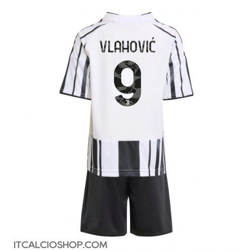 Juventus Dusan Vlahovic #9 Prima Maglia Bambino 2025-26 Manica Corta (+ Pantaloni corti)